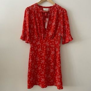 Auguste Maeve Mini Dress, size 4, pastel orange